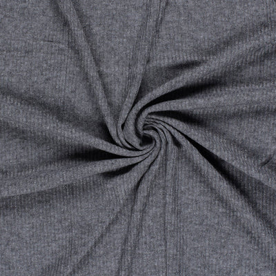 Rippstrick-Jersey mit Lurex-Beschichtung, Dunkelgrau
