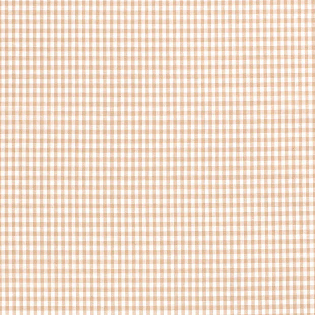 Cotton Poplin Gingham Camel 2.7 mm