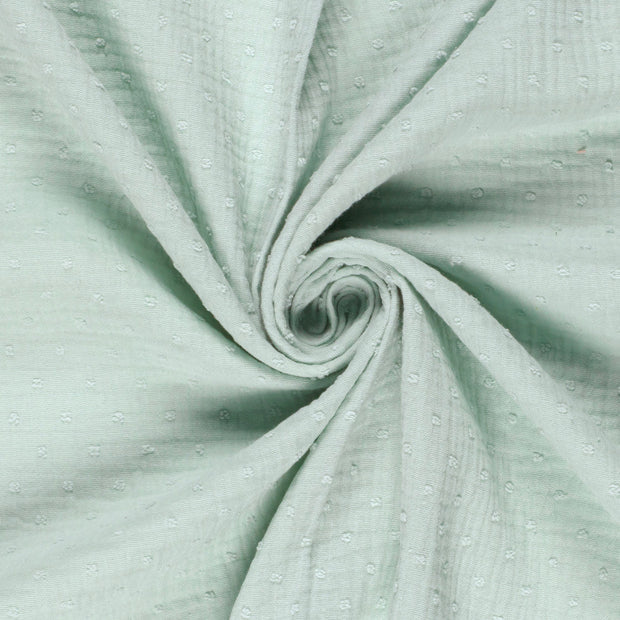 Doppelgaze Dobby Dots Mint