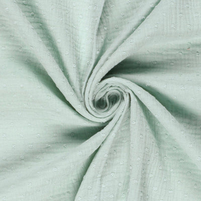 Doppelgaze Dobby Dots Mint