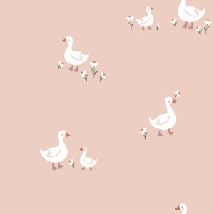 Baumwolljersey mit Tiermotiven, Hellrosa