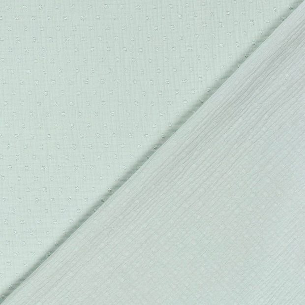 Doppelgaze Dobby Dots Mint