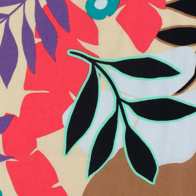 Baumwollsatin mit abstraktem dunkelrotem Print