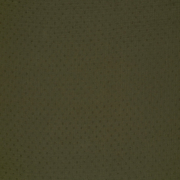 Doppelgaze Dobby Dots Khakigrün